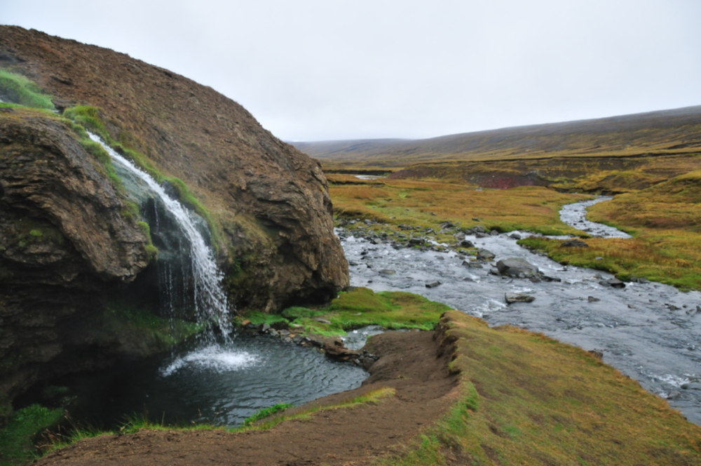 hot waterfall that heas a natural pool