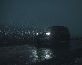 Driving in Iceland Night country.