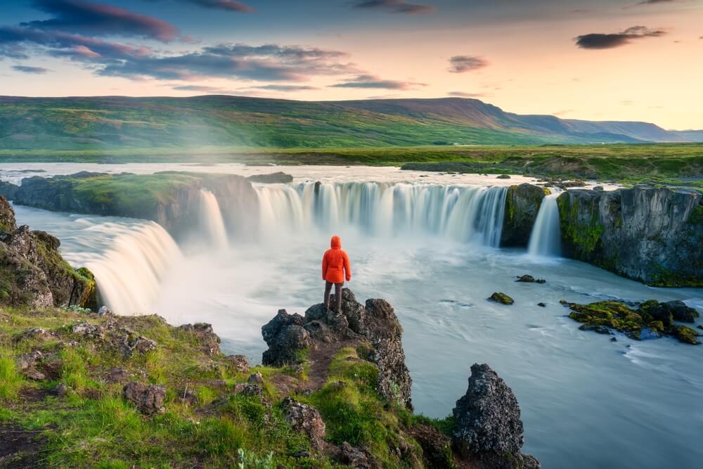 Goðafoss waterfall in north Iceland.