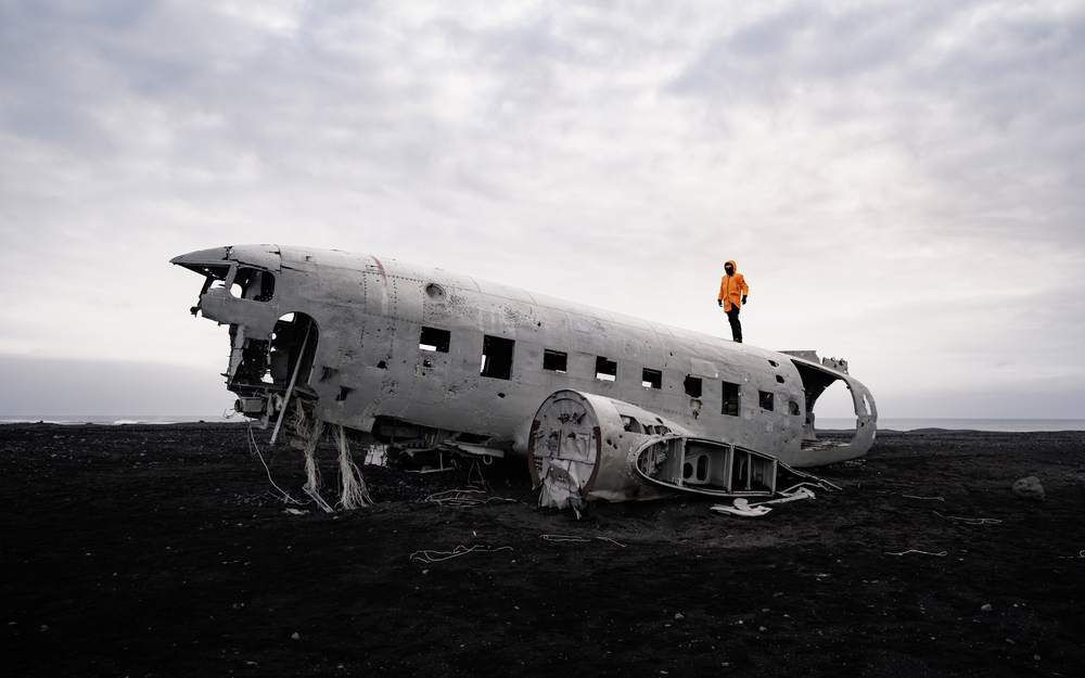 DC plane wreck at Sólheimasandur black sand beach.