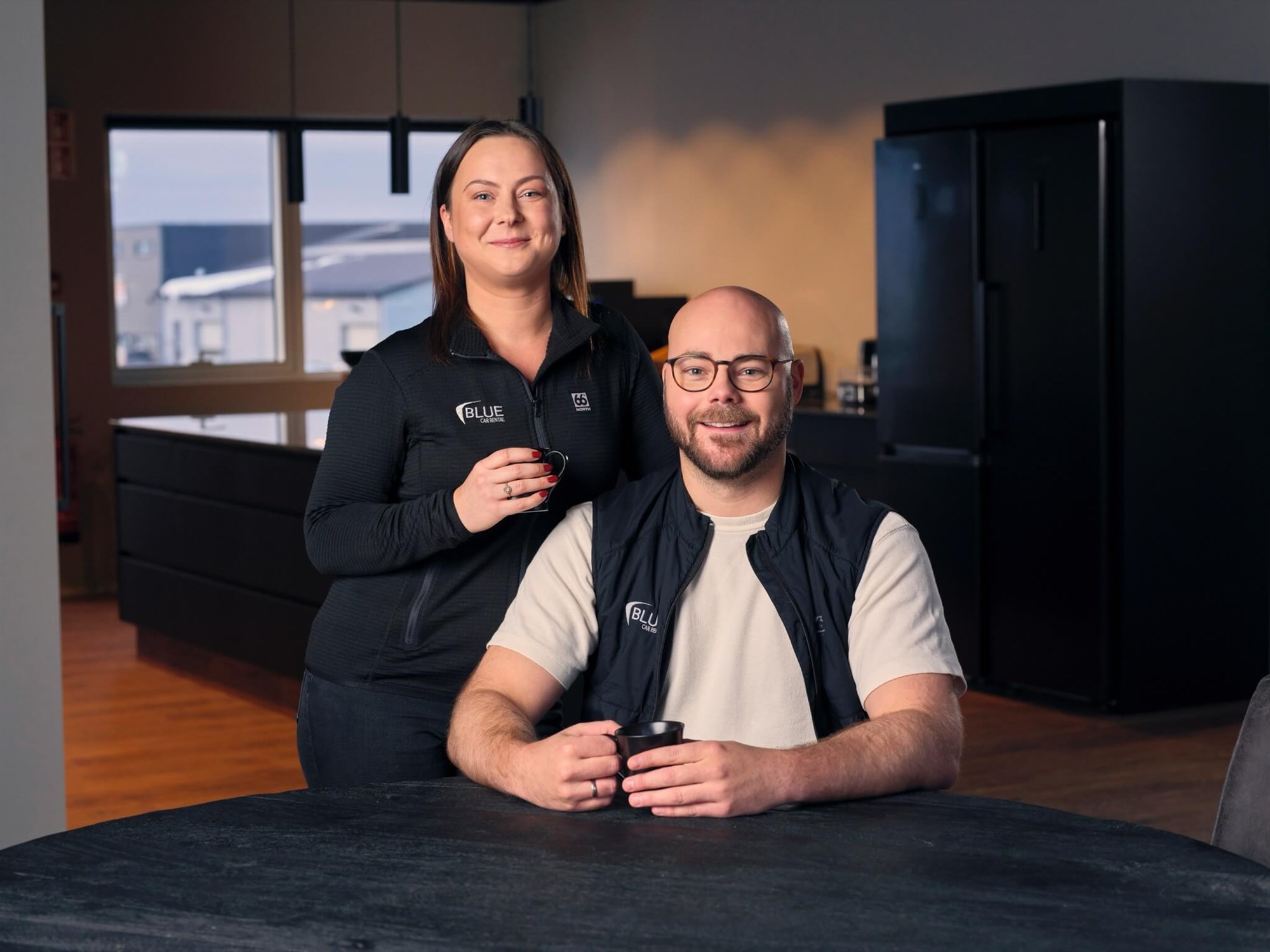 Employees at Blue Car Rental's service centre.