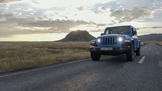 Driving in Iceland in spring 