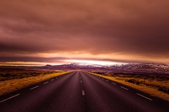 road in Iceland - sunset