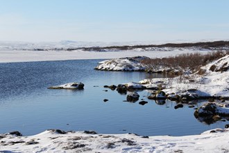 Iceland lake in winter