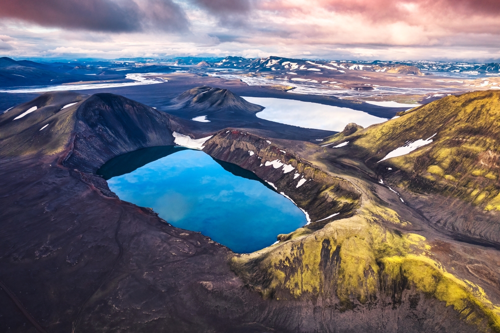 Bláhylur crater in Iceland highland. 