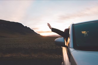 Driving in Iceland in September.