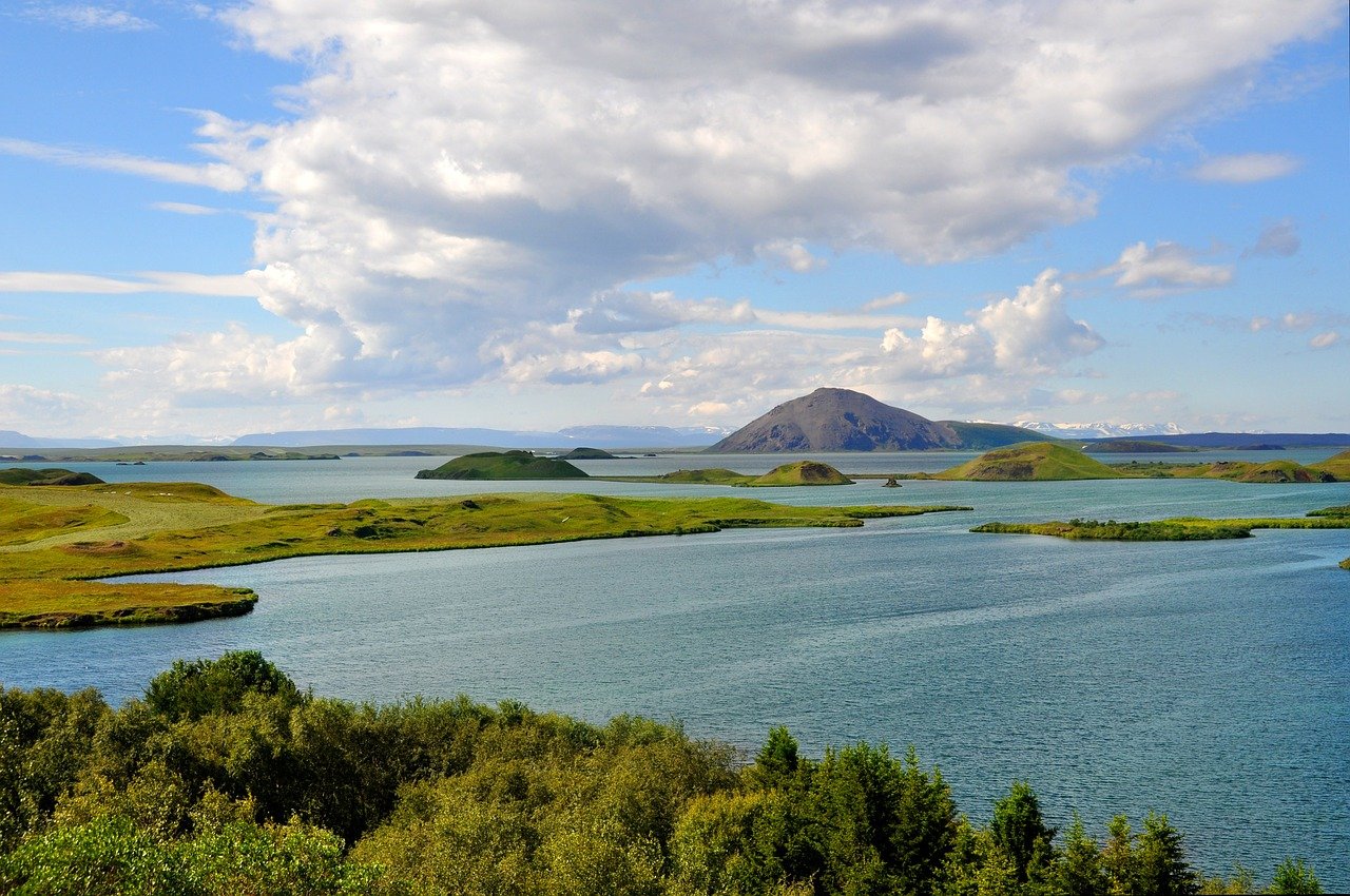 Overview image of Lake Mývatn in North of Iceland
