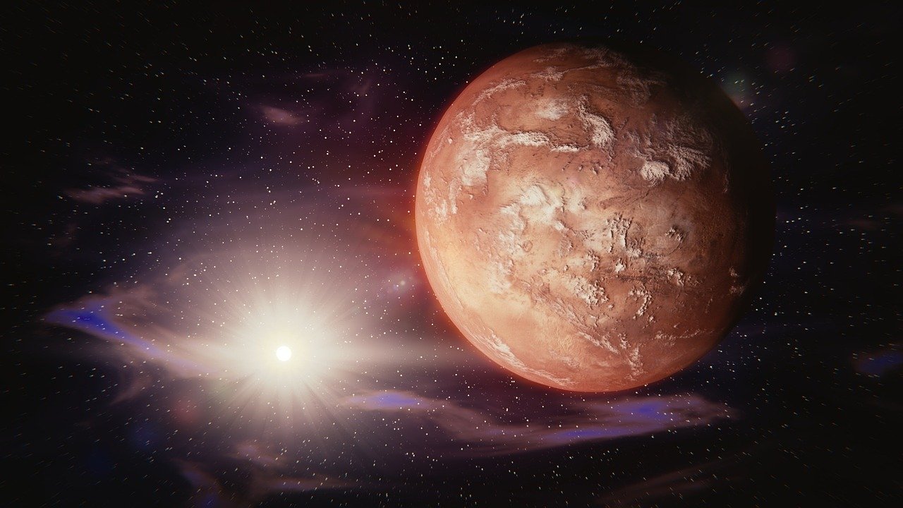 Planet Mars in solar system