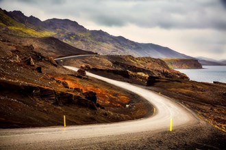 scenic road at Kleifarvatn, Iceland