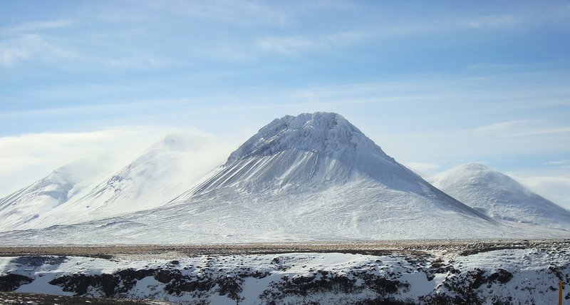 mountain covered with snow in Iceland