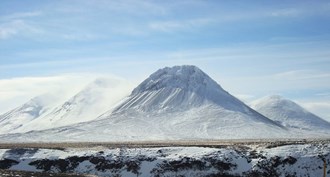 mountain covered with snow in Iceland