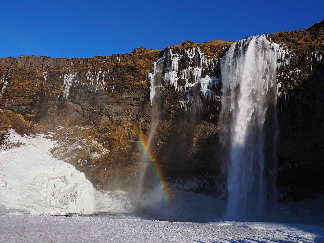 Seljalandsfoss in winter