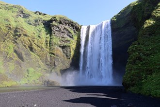 Skogafoss waterfall blue car rental short trips from reykjavik.