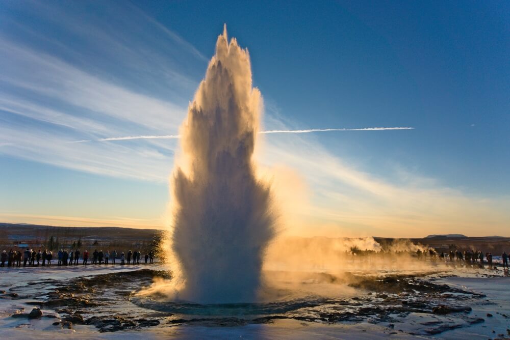 Blue Car Rental Strokkur at Geysir