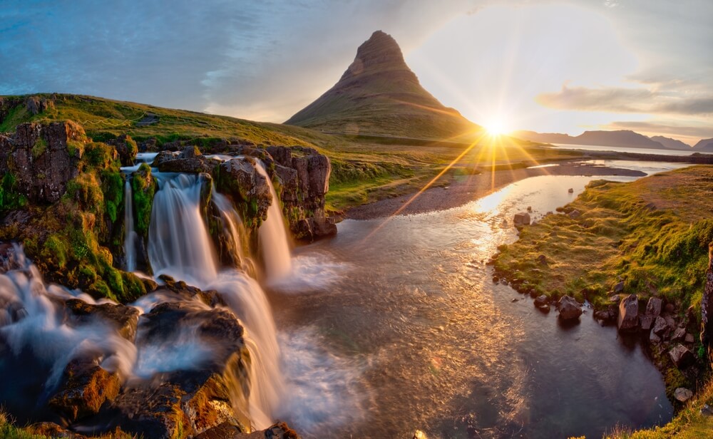 Kirkjufell mountain at snæfellsnes peninsula in west iceland.