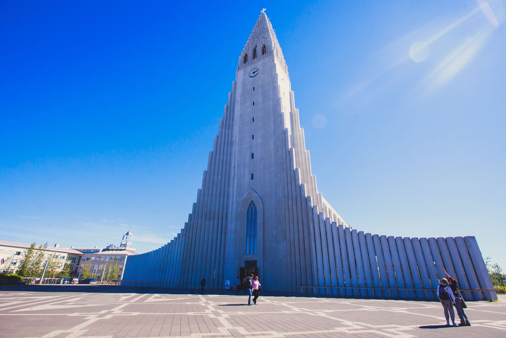Hallgrímskirkja church in Reykjavik Iceland.
