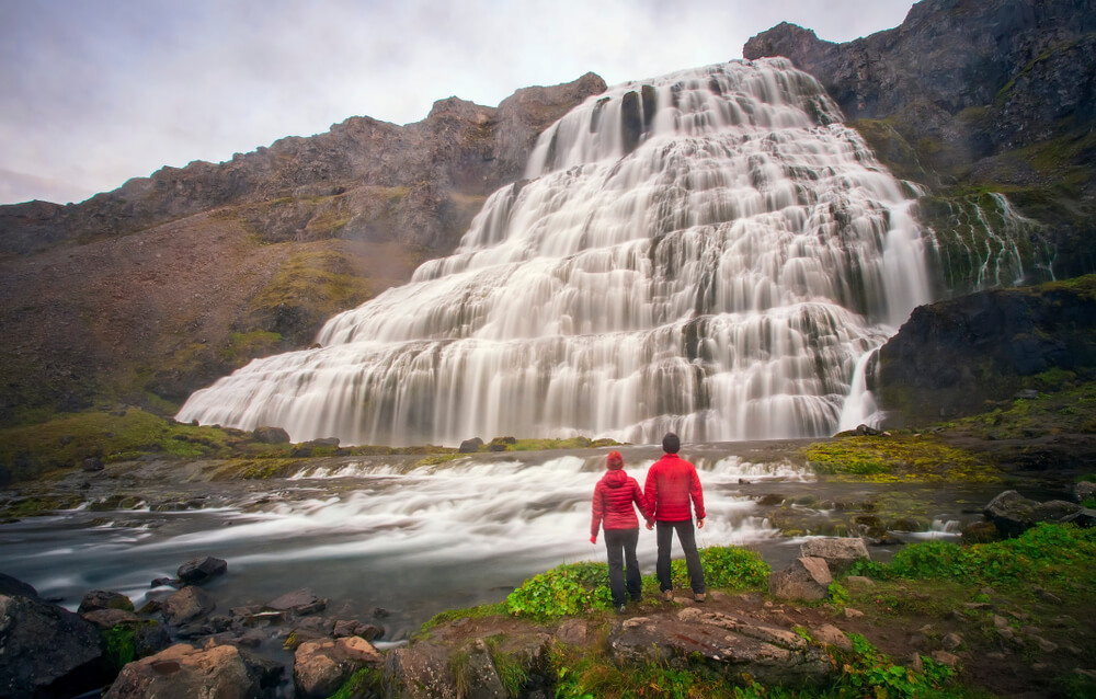 Dynjandi waterfall in Iceland westfjord.