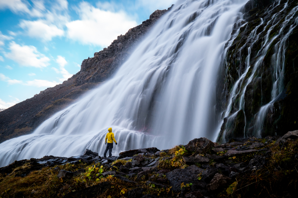 Dynjandi waterfall in Iceland westfjords.